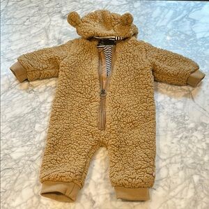 Cozy Tan Sherpa Bear Onesie